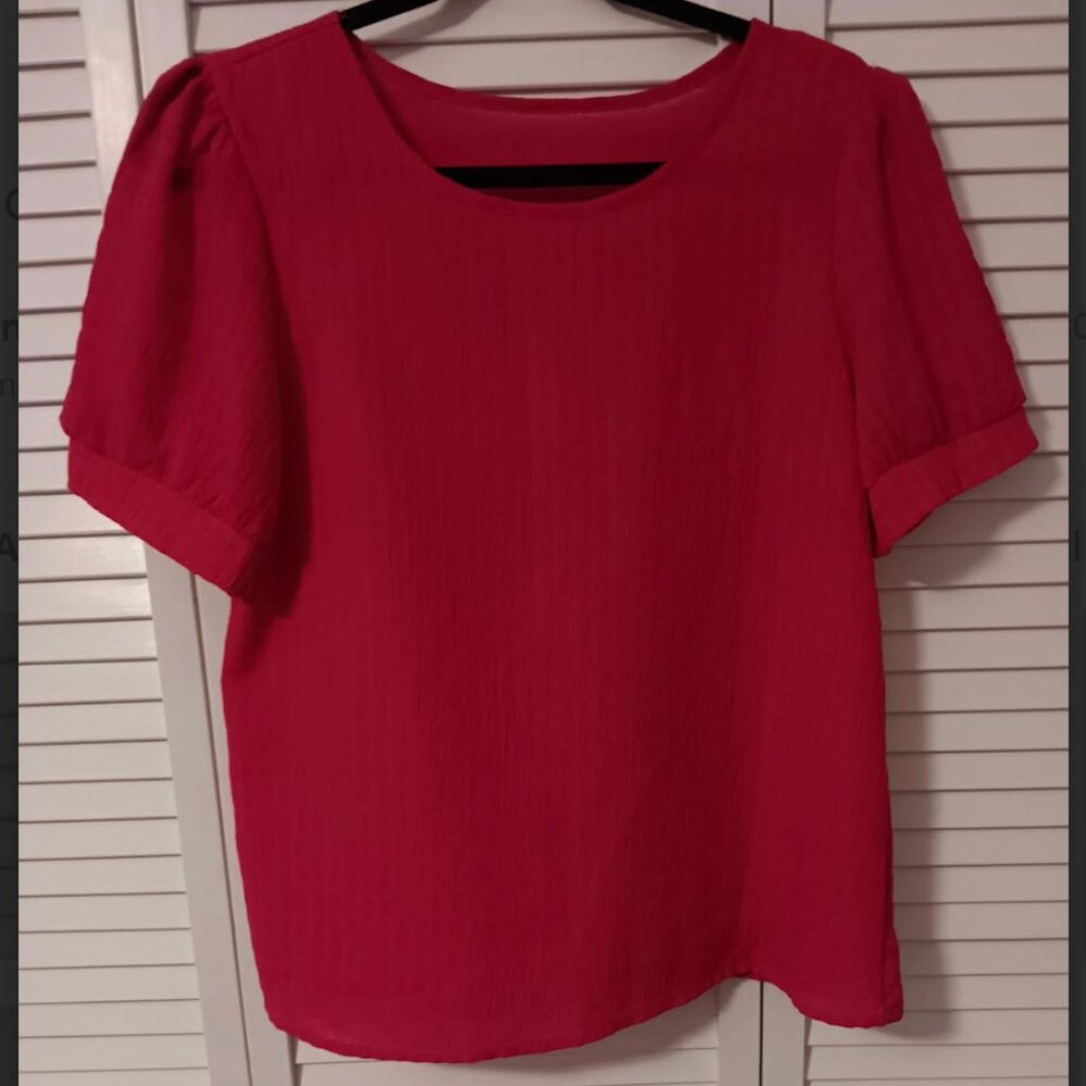 Hot Pink Puff Sleeve Top